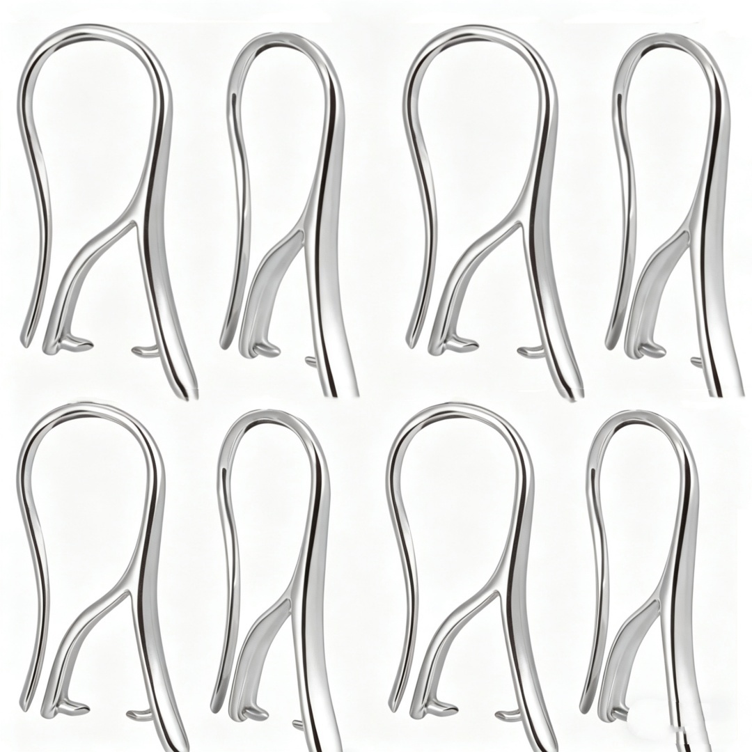 Drop Earrings - 10/30 Pezzi Ganci a Pizzico Bianchi