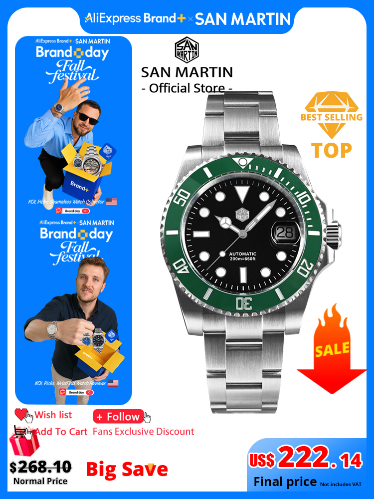 Rolex Watch Submariner - San Martin Nuovo Orologio Subacqueo Water