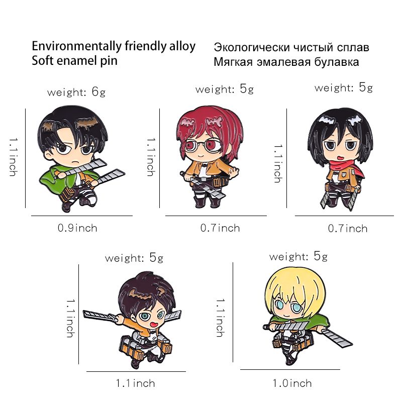 Attacco su Titano Chibi Spille - Levi Jewelry & Watches Inc recensione e prezzo